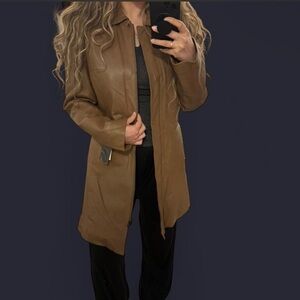 Classic Caramel Tan Leather Jacket - Women